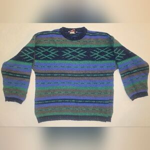 Vtg Contempo Casuals Coogi Style Knit 90’s Sweater Fair Isle England Oversized